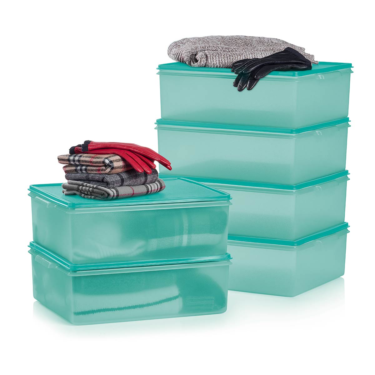 Large Storage Tote | Set of 6, 5.5 gal/21 L Home Organizer