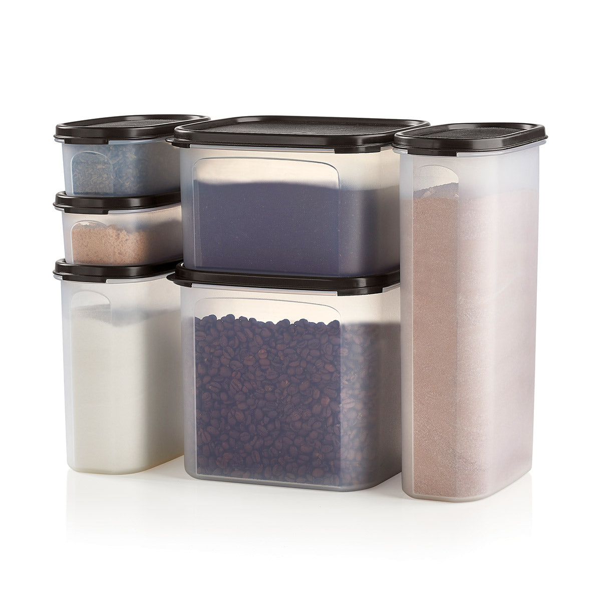 Food Storage Containers | Stackable Pantry | 6-Piece Set with Lids
