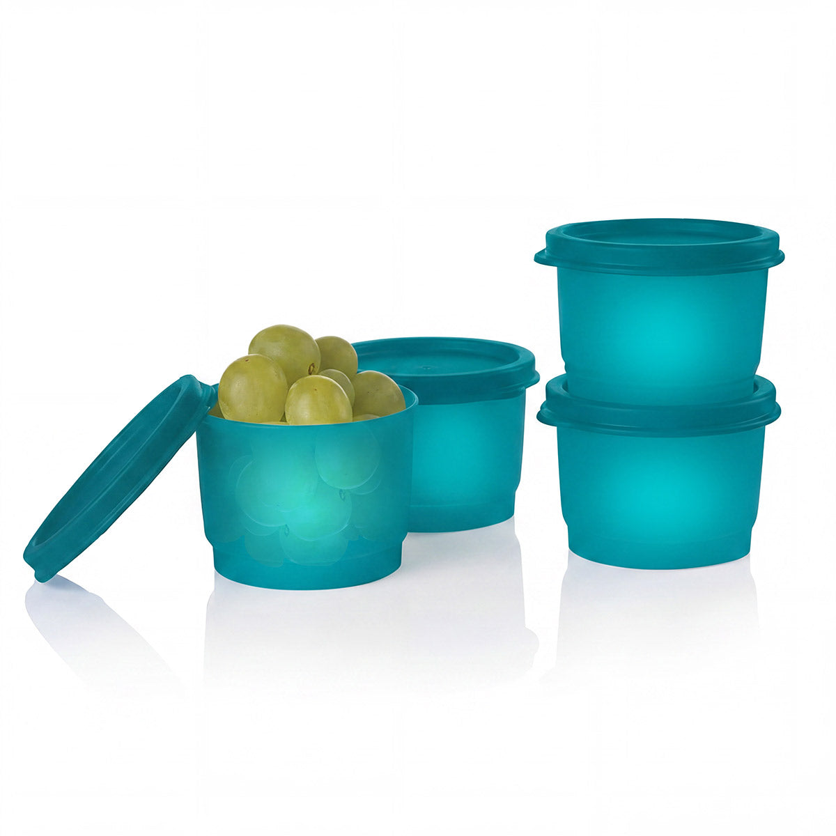 Snack Cups | Stackable Liquid-Tight Containers | 4 Oz / 120 Ml | Set of 4