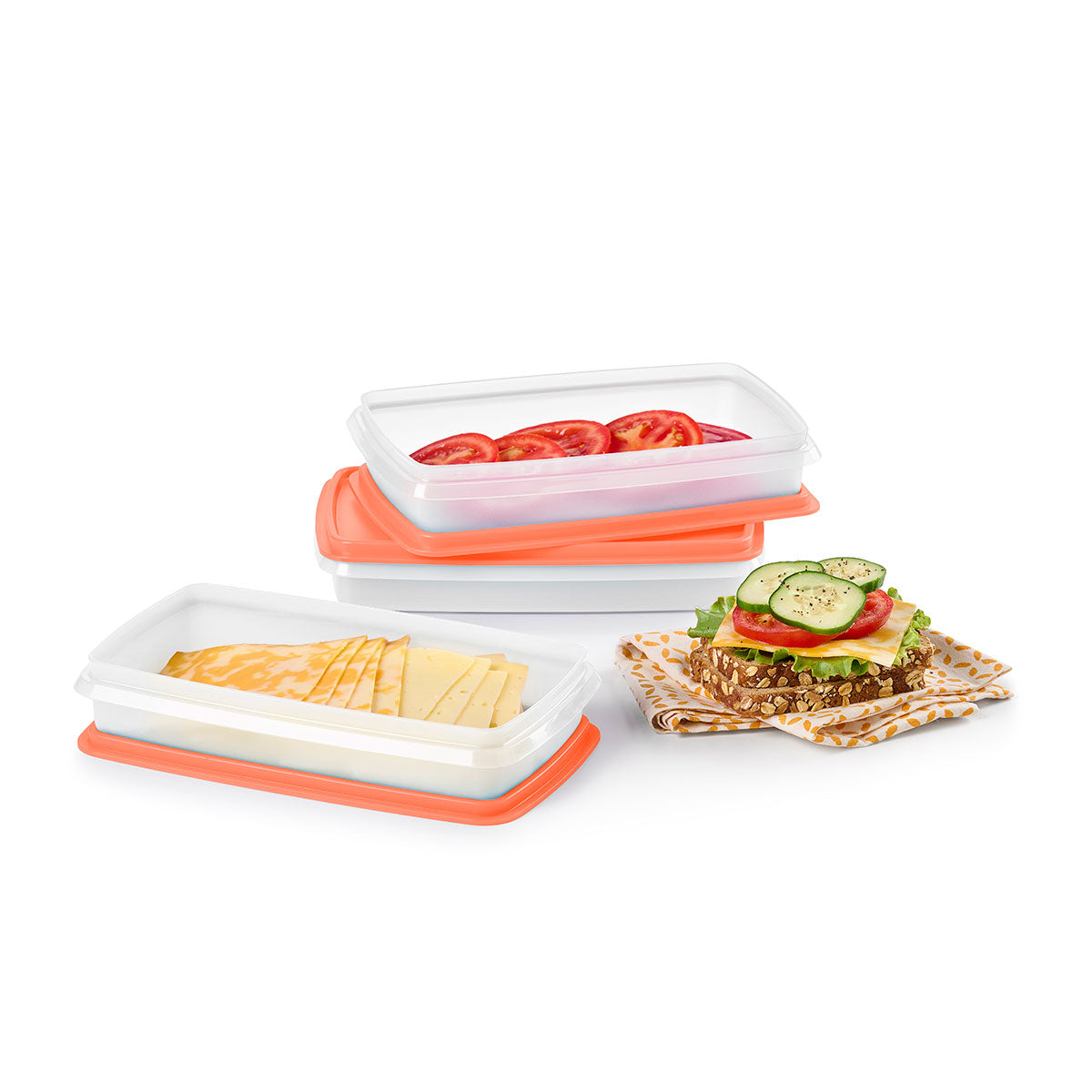 Slim Airtight Food Storage Containers (Set of 3)